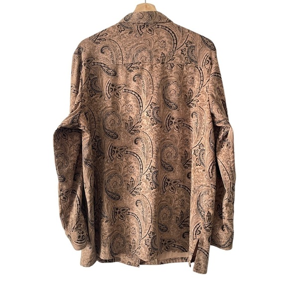 Vintage‎ Sag Harbor Brown Paisley Button Up Shirt Jacket 14 - Picture 3 of 7